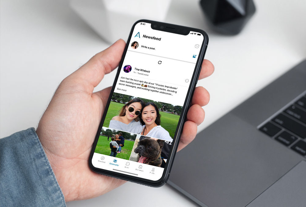 ARCC Digital newsfeed on mobile — team announcements and recognition posts