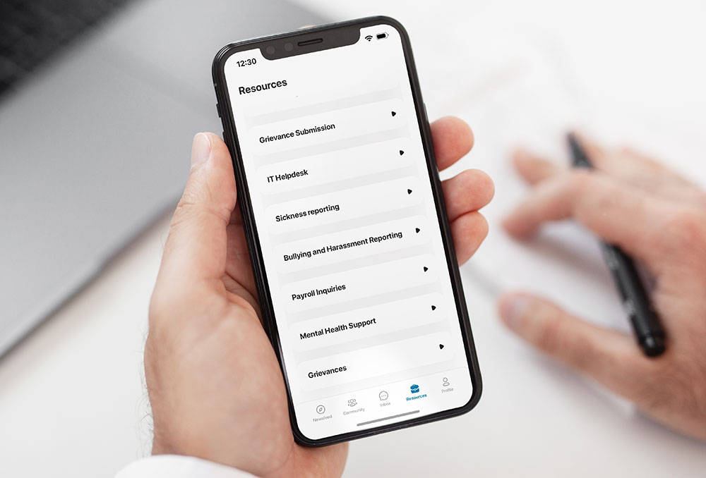 ARCC Mockup of their Resources page on phone