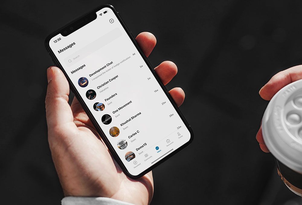 ARCC Mockup of their messages page on phone