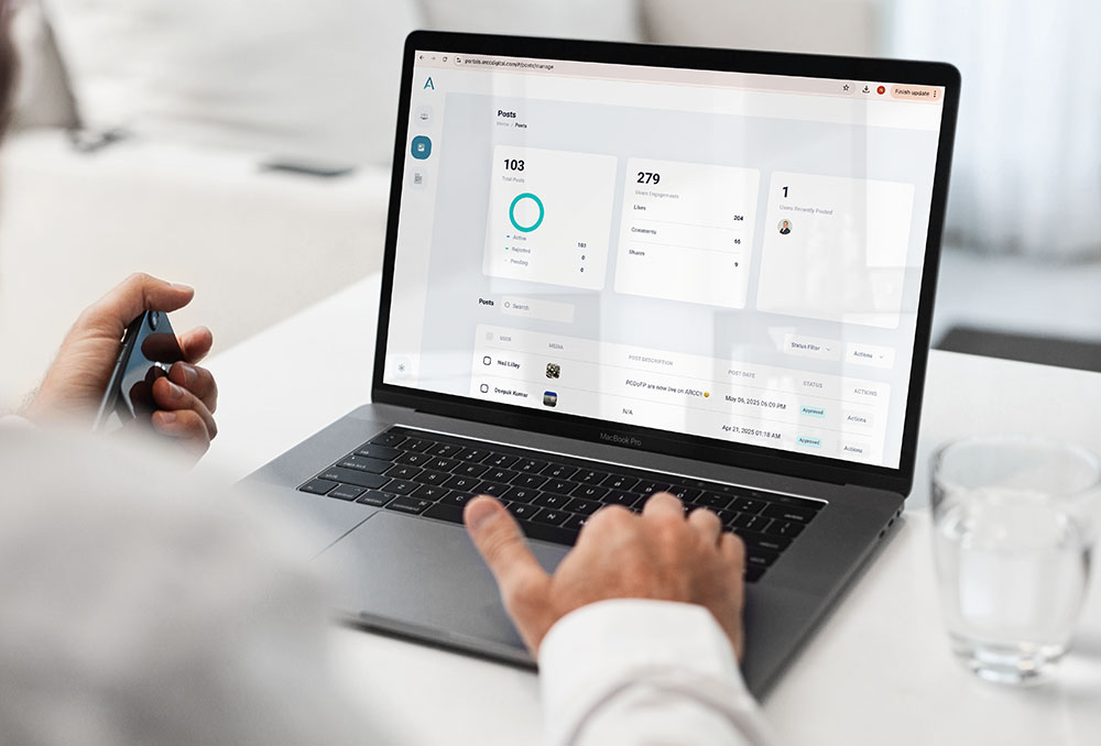 ARCC Mockup of their desktop dashboard